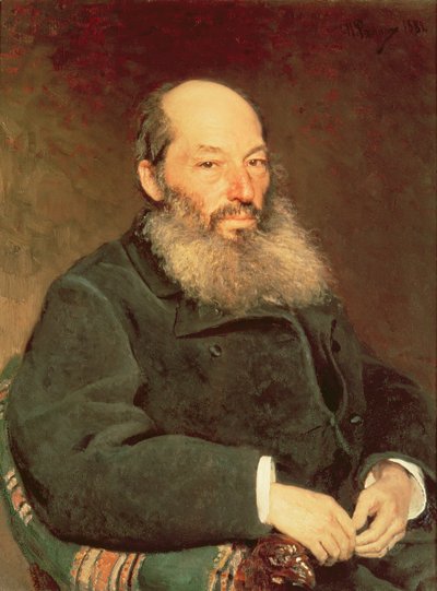 Ritratto di Afanasy Fet (1820-92), 1882 da Ilya Efimovich Repin